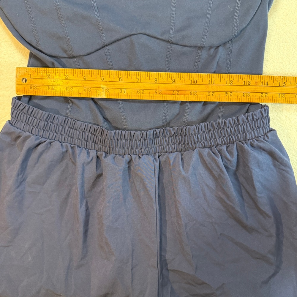 Victorias Secret PINK Corset Active Romper Navy Blue Large Athletic Shorts Dress - Picture 4 of 9